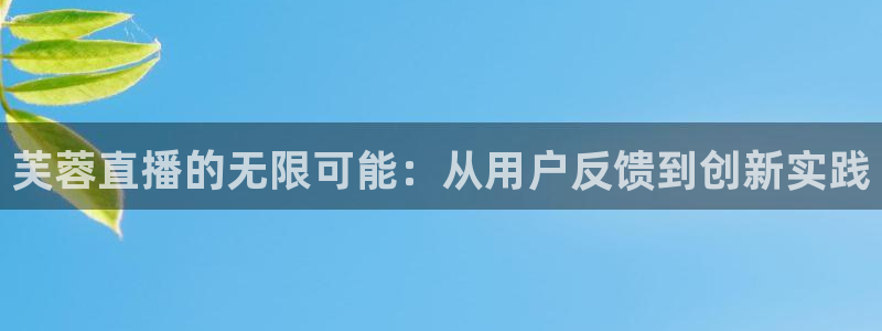 9255tv直播nba在线直播：芙蓉直播的无限可能：从用户反馈到创新实践